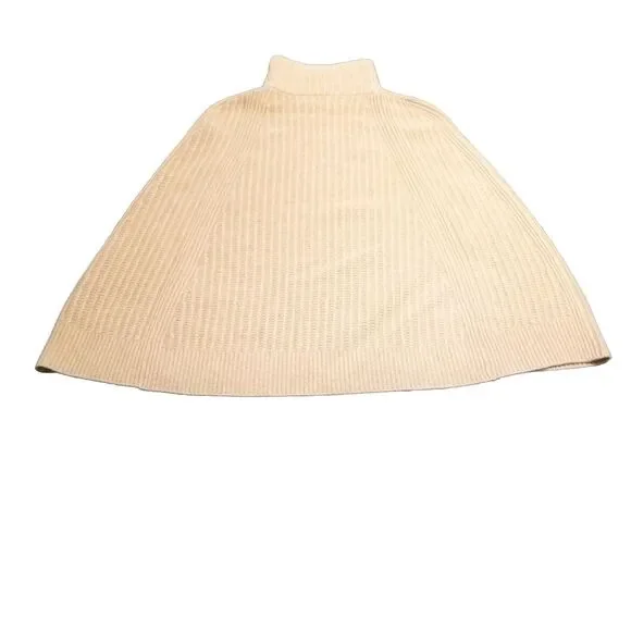 Zadig & Voltaire Poncho Cape Sleeve Cashmere Sweater Brown One Size Turtleneck - Picture 3 of 9